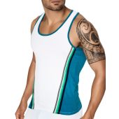 Clever Lines Tank-Top in White/Blue