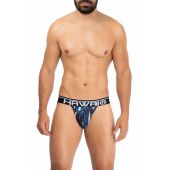 Hawai Printed Microfiber Jockstrap in Dark Blue