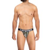 Hawai Printed Microfiber Jockstrap in Militair Green