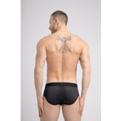 Maskulo Classic Mesh Brief in Black/white