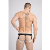 Maskulo Jockstrap with Double Layer Pouch in Black/White
