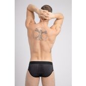 Maskulo Klassieke Mesh Brief in Zwart/Rood