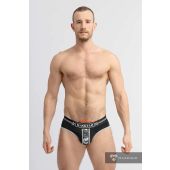 Maskulo Militair Brief met Lifter Strap C-Ring in Zwart