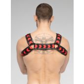 Maskulo Skulla Bulldog Harnas Zwart/Rood