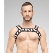 Maskulo Skulla Bulldog Harnas in Zwart/Wit