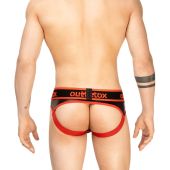 Outtox Backless Brief in Black with Red Accents