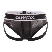 Outtox Backless Brief in Zwart met Witte Accenten