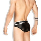 Outtox Fetish Brief in Black with White Accents