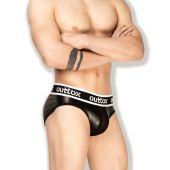 Outtox Fetish Brief in Black with White Accents