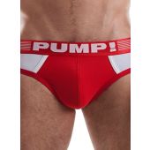 Pump Ribbed Brief in Rood