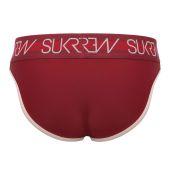 Sukrew Classic Brief in Burgundy/Cream