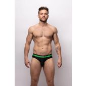 Sukrew V-Thong in Black with Neon Highlights