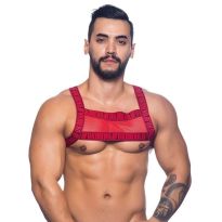 Andrew Christian Crave Mesh Harness in Red