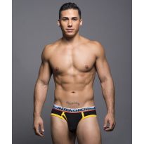 Andrew Christian Tighty Whitie Tagless Fly Brief in Zwart