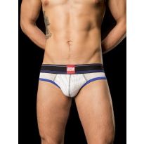 Barcode Berlin Bond Street Backless Brief in Weiß/Blau