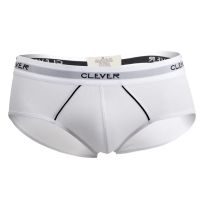 Clever Stunning Piping Brief in White