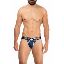 Hawai Printed Microfiber Jockstrap in Dark Blue