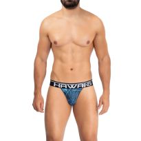 Hawai Printed Microfiber Jockstrap in Royal Blauw