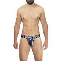 Hawai Printed Microfiber Thong in Dark Blue