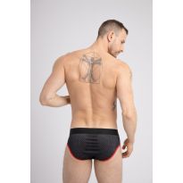 Maskulo Bedruckter Mesh-Brief in Schwarz/Rot