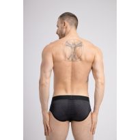 Maskulo Classic Mesh Brief in Black/white