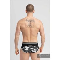 Maskulo Militair Brief mit Hebeband C-Ring in Schwarz