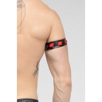 Maskulo Skulla Biceps Band in Black/Red