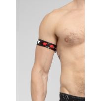 Maskulo Skulla Biceps Band in Black/Red