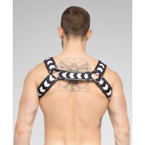 Maskulo Skulla Bulldog Harness in Black/White