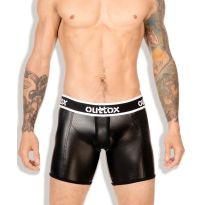 Outtox Backless Short in Schwarz mit weißen Akzenten