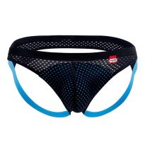 Pikante Click Athletic Mesh Jockstrap in Blau/Schwarz