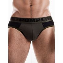 Pump Ribbed Brief in Army Green