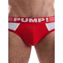 Pump Ribbed Brief in Red