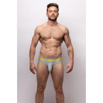 Sukrew Classic Brief in Grey with Neon Highlights