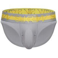 Sukrew Classic Brief in Grey with Neon Highlights