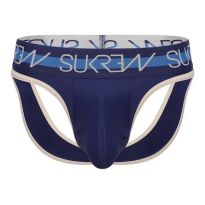 Sukrew V-Thong in Marineblau/Cream