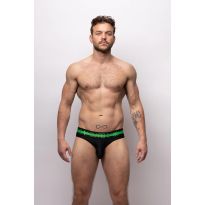 Sukrew V-String in Zwart met Neon Highlights