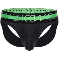 Sukrew V-String in Zwart met Neon Highlights