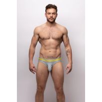 Sukrew V-Thong in Grey with Neon Highlights