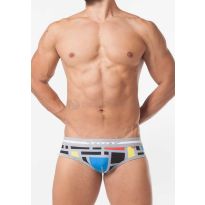 Toot Squarre Pattern Brief in Grau