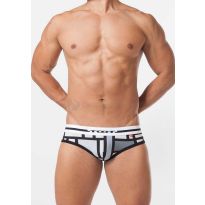 Toot Squarre Pattern Brief in Weiß