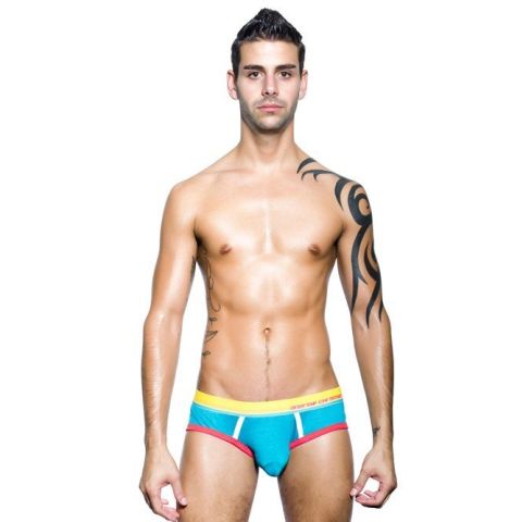 Andrew Christian Color Vibe Sport Brief in Blaugrün