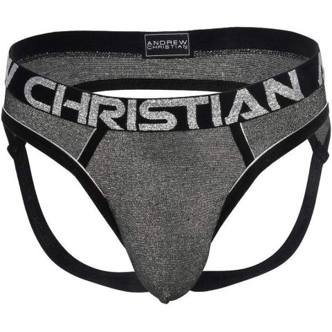 Andrew Christian Sparkle Denim Arch Jockstrap with Almost Naked 