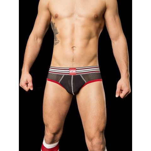 Barcode Berlin Bond Street Backless Brief in Zwart/Rood