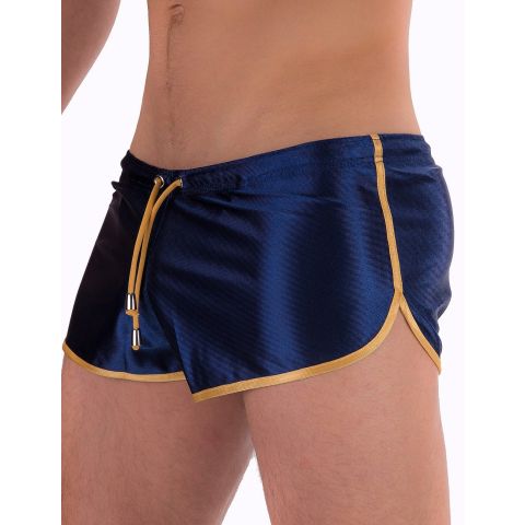 Barcode Berlin Shiny Short Silvain in Navyblauw