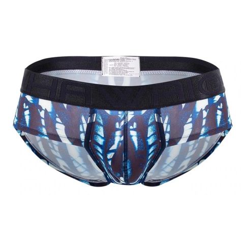 Hawai Printed Microfiber Brief in Dark Blue