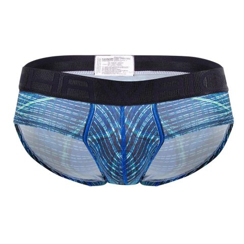 Hawai Printed Microfiber Brief in Royal Blue