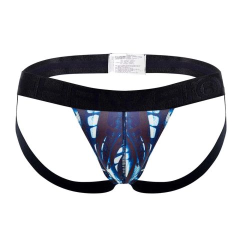 Hawai Printed Microfiber Jockstrap in Dark Blue