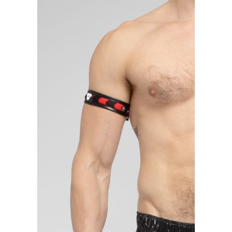 Maskulo Skulla Biceps Band in Black/Red