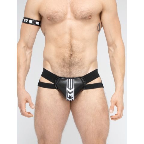 Maskulo Skulla Jockstrap in Schwarz mit weißen Akzenten